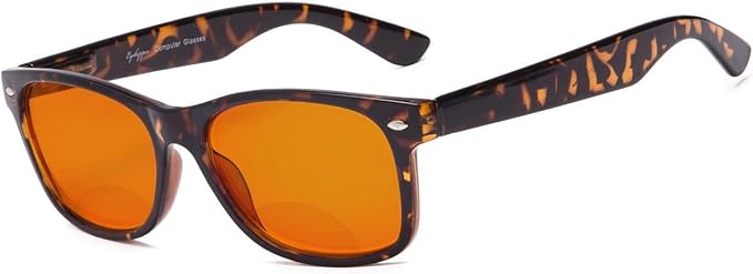Eyekepper Blue Blocking Amber Bifocal Glasses for Sleep-Nighttime Bifocal Readers-Special Orange Tinted Glasses for Women Men (Tortoise, +3.00)