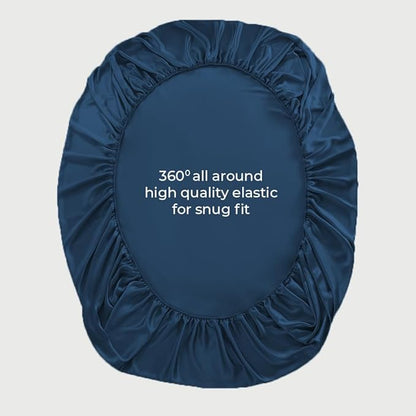 LINENWALAS Fitted Sheet Only Viscose Derived from Bamboo, Bottom Sheet for Full Size Bed – 16” Deep Pocket, All Around Snug Fit – Cooling, Breathable, Soft, Hypoallergenic (Navy Blue, Full)