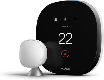 ecobee Smart Thermostat with Voice Control - Programmable Wifi Thermostat - Works with Siri, Alexa, Google Assistant - Smart Thermostat for Home