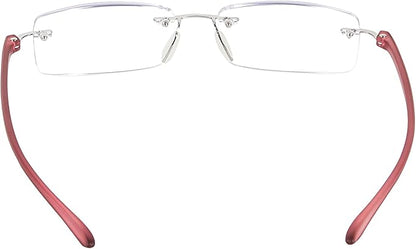 Bhigh 2 Pack Reading Glasses Blue Light Reading Glasses men's reading glasses for women Frameless Computer Reading Glasses