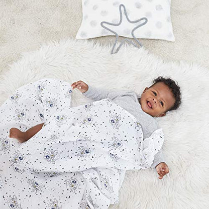 aden + anais Disney, Swaddle Blanket, Boutique Muslin Blankets for Baby Girls and Boys, Newborn Receiving Blanket for Swaddling, 100% Cotton Baby Swaddle Wrap, 4 Pack, Mickey Stargazer