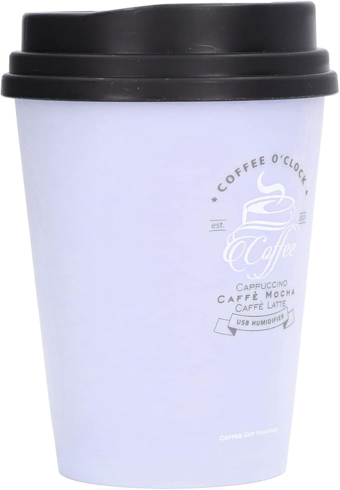 Coffee Cup Humidifier, Compact Lightweight Cute Desktop Humidifier for Baby Bedroom Travel Office Home Use