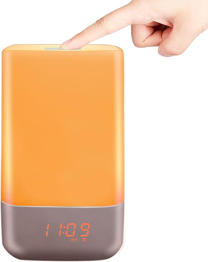 Smart Wake Up Light Alarm Clock, LED Table Lamp t-Button The Colorful Night Simulated Sunrise 3 Brightness Levels Adjustable