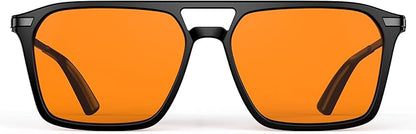 Goiteia Orange Blue Light Blocking Glasses-Retro 70s Blue Light Glasses for Men Women, Easier Sleep and Migraine Relief