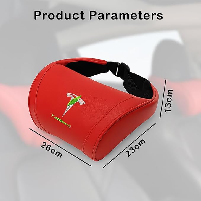 Car Headrest Neck Pillow Support Memory Foam Ergonomic Design Accessory for Driving Seat Fatigue Relief Compatible with Model S X 3 Y & Cybertruck - 2 Pieces