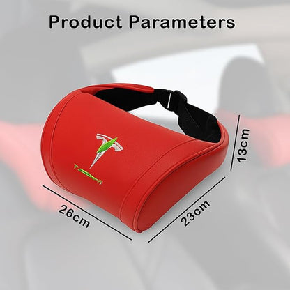 Car Headrest Neck Pillow Support Memory Foam Ergonomic Design Accessory for Driving Seat Fatigue Relief Compatible with Model S X 3 Y & Cybertruck - 2 Pieces