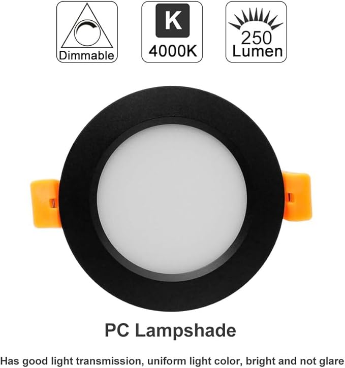 YGS-Tech 2 Inch LED Recessed Lighting, Dimmable Downlight 3W(35W Halogen Equivalent), CRI80, 4000K Natural White Ceiling Light with LED Driver (16 Pack)