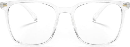 Oversized Square Blue Light Blocking Glasses for Women Men, Anti-Fatigue Computer Monitor Glasses Reduce Eye Strain