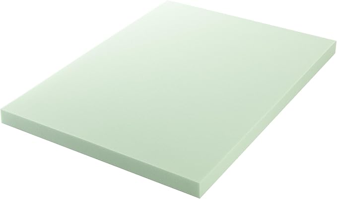ZINUS 4 Inch Green Tea Memory Foam Mattress Topper, Pressure-Relieving Layer, Ideal for Back Pain Relief, Compact WONDERBOX Packaging, CertiPUR-US Certified, Short Queen