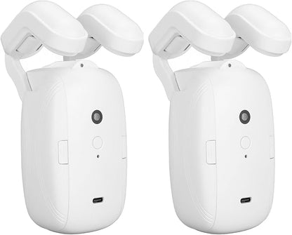 2 Pcs Smart Automatic Curtain Opener, Bluetooth Remote Control Smart Curtain with Timer & APP, Voice Control, Roman Rod Track, Silent Electric Curtain Opener for Bedroom, Office