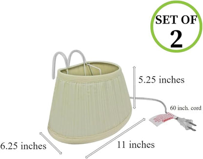 Evelots Bed Headboard Reading Lamp Book Light (2Pack) Soft Fabric Shade-Easy ON/Off Pull Cord