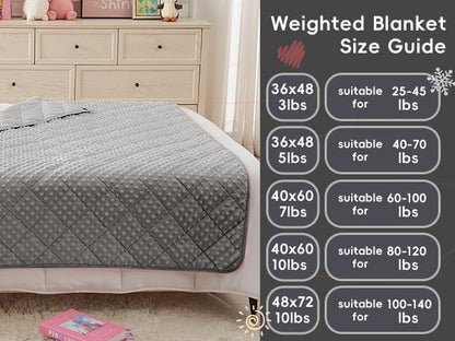 yescool Twin Size Weighted Blanket for Adults 12 Pounds Grey Cooling Weighted Heavy Blanket, Minky Throw Blankets Warm Weighted Comforter, Big Washable Thick Blankets Gift for 100-150lbs, 48 * 72in