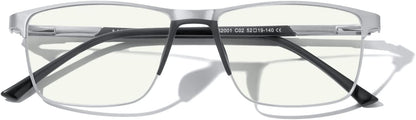 MERRY'S Fashion Blue Light Blocking Glasses - Reading Glasses Metal Frame Spring Hinge Readers for Men Eyeglasses