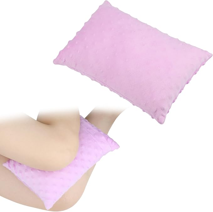 1 Pcs Soft Knee Pillow for Side Sleepers, Pressure Pillows Between Legs 11"x7" Small Knee Pillow Joints Cushion for Sleeping Hip and Back Pain, Minky Dot Lavender