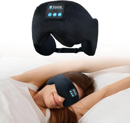 Bluetooth 5.4 Headphones Headband Eye Mask Wireless Sleep Mask，Blackout Bluetooth Eye Mask for Sleeping，Cotton Sleep Mask for Side Sleepers Adjustable Hook and Loop