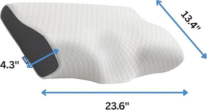 Derila Queen Size Cooling Pillowcase | Optimal Temperature Control for Your Memory Foam Pillow for Perfect Sleep. Quality Material White Pillowcase Pillows