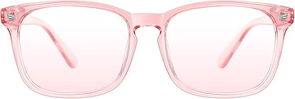 TIJN Blue Light Blocking Glasses for Women Men Clear Frame Square Nerd Eyeglasses Anti Blue Ray Computer Screen Glasses
