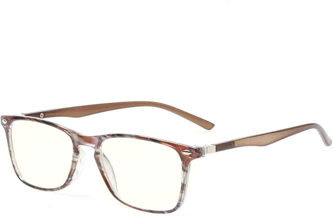 JOSCHOO Computer Reading Glasses Blue Light Blocking Readers Men and Women Glasses of Reading (Brown Stripe, 3.0)