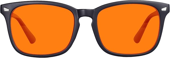 Blue Light Blocking Glasses for Gaming Sleep&Computer–99.9% Filter Red/Amber Lens Anti Glare UV400 for Men Women