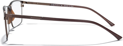 MERRY'S Fashion Blue Light Blocking Glasses - Reading Glasses Metal Frame Spring Hinge Readers for Men Eyeglasses