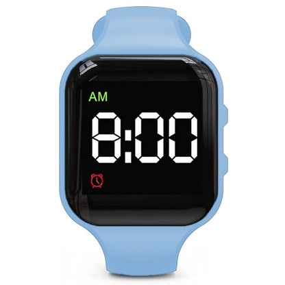 Water Resistant Potty Training Watch Rechargeable Vibrating Alarm Reminder Watch Silent Wake Up Wristband - with Lock (Light Blue)