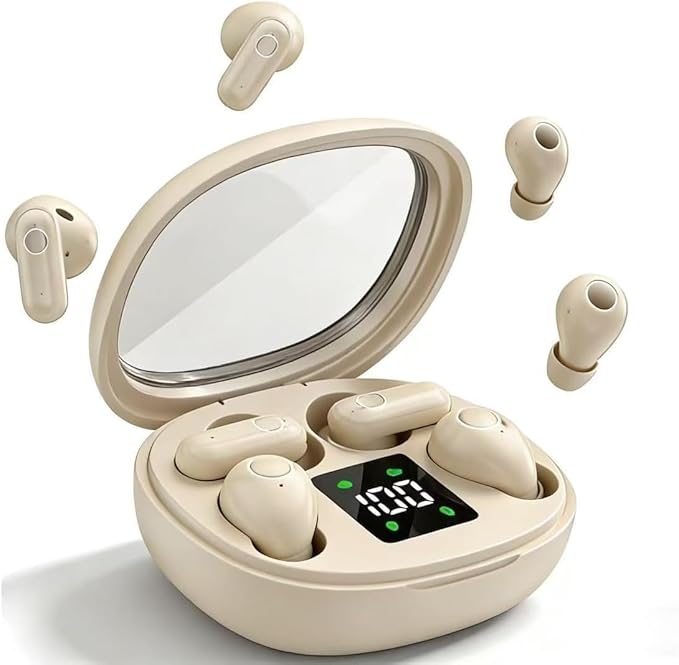 Mini Wireless Sleep Earbuds for Small Ears – Invisible, Low Profile Sleep & Work Earbuds, Tiny Discreet in-Ear Headphones, Discreet in-Ear Earphones for Small Ear Canals (Skin)