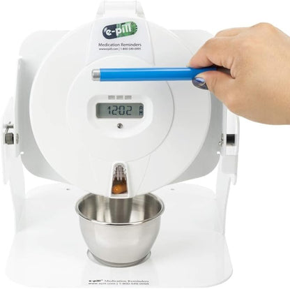 e-Pill MedTime Station Pro - Advanced Locked Automatic Pill Dispenser - White Lid