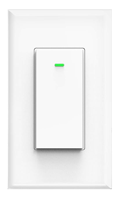 Smart Light Switch Works with Alexa and Google Assistant, WiFi Controlled Schedule and Remote Access, Neutral Wire Required (1 Gang Smart Switch)