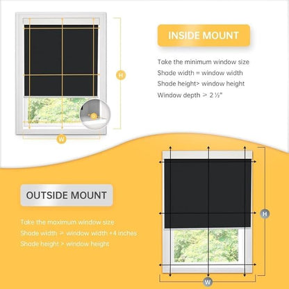Motorized Blinds with Remote, Blackout Cooling Automatic Shades with Solar Panel Cordless Smart Blinds for Windows, Custom Electric Blinds Horizontal Roller Shades,Black,35" W X 72" H