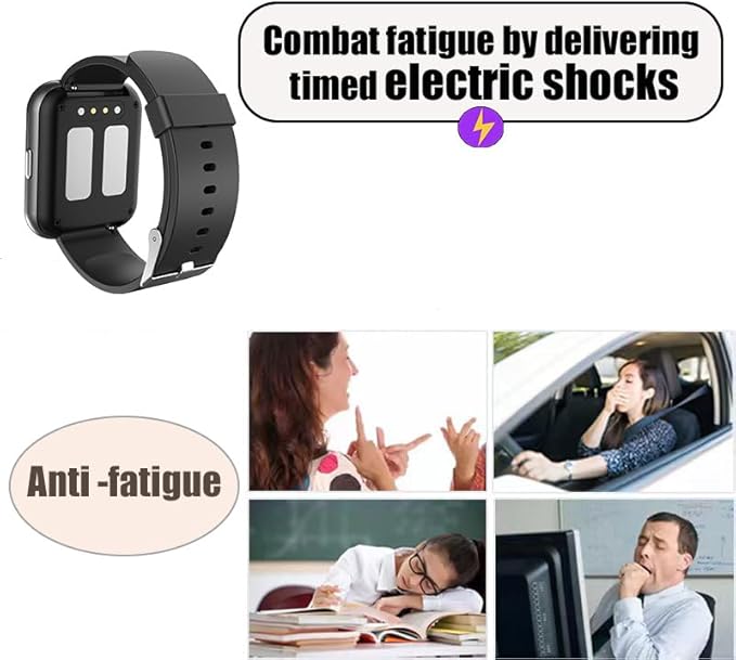 Electric Shock Alarm Clock for Heavy Sleepers | Wearable Silent Strong Zap Alarm Clock | Shock Pulse for Self-Discipline and Combat Fatigue | With 1.69 Touch Screen