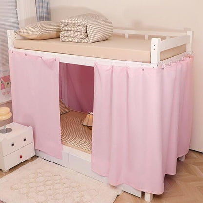 Blackout Bunk Bed Curtains Dorm Loft Privacy Cover Canopy Student Children Single Pink 1PC