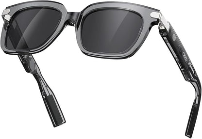 Smart Glasses,Polarized Sunglasses Built-in Mic & Bluetooth Speaker, Wireless Audio Smart Glasses for Men and Women, Athletic/Outdoor UV Protection,Touch Control, Voice Assistant (Black)