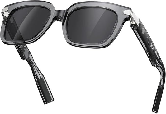 Smart Glasses,Polarized Sunglasses Built-in Mic & Bluetooth Speaker, Wireless Audio Smart Glasses for Men and Women, Athletic/Outdoor UV Protection,Touch Control, Voice Assistant (Black)