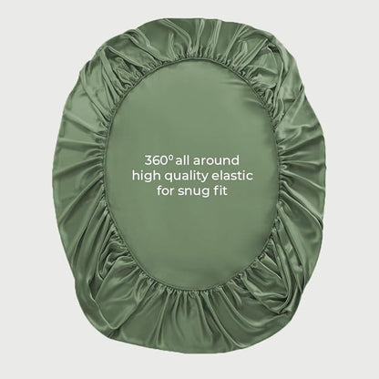 LINENWALAS Fitted Sheet Only Viscose Derived from Bamboo, Bottom Sheet for Twin XL Size Bed – 16” Deep Pocket, All Around Snug Fit – Cooling, Breathable, Soft, Hypoallergenic (Avocado Green, Twin XL)