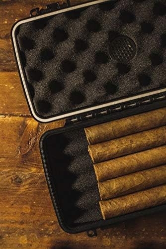 Pardo Cigar Travel Humidor Cigar Box - Airtight, Waterproof, Portable Humidor Case with Built-in Humidifier Disc, Durable Storage for up to 5 Cigars - Compact Cigars Travel Case