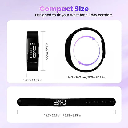 Vibrating Alarm Reminder Watch, 2026 Upgraded Silent Bracelet Wearable Wrist Alarm Clock for Step Counter, Vibration, Stopwatch Timer, 2-Set Alarm Clock Design for Deep Sleepers (Camouflage Pink)