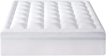 Best Price Mattress 3 Inch Pillowtop Mattress Topper and Pad Combo, 2 Inch Egg Crate Foam Mattress Topper, 1 Inch Plush Mattress Pad, Certified Safe Foam and Fabric, Dorm Essentials, Queen