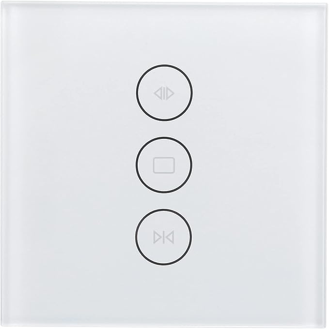 Smart Curtain Switch, Wi-Fi Curtain Switch, Motorized Roller Blinds Shutter Touch Wall Switch APP Voice Control for Home Switch, Office Building, Exhibition Hall Switch (White)