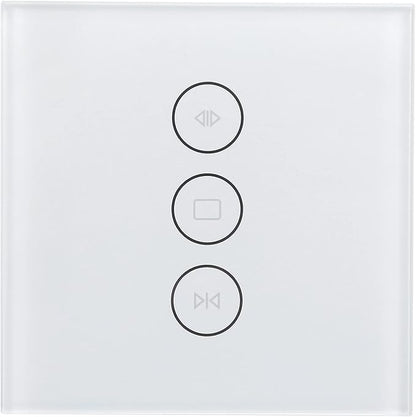 Smart Curtain Switch, Wi-Fi Curtain Switch, Motorized Roller Blinds Shutter Touch Wall Switch APP Voice Control for Home Switch, Office Building, Exhibition Hall Switch (White)