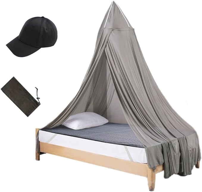 Round Anti Radiation Net Shield Bed Canopy, 100% Silver Fiber EMF Shielding Net Canopy, Blocks Radiation/EMF/WiFi/5G & Other RF Attenuation 10MHz-10GHz 35-60dB(Suitable for 1.2X2M beds)