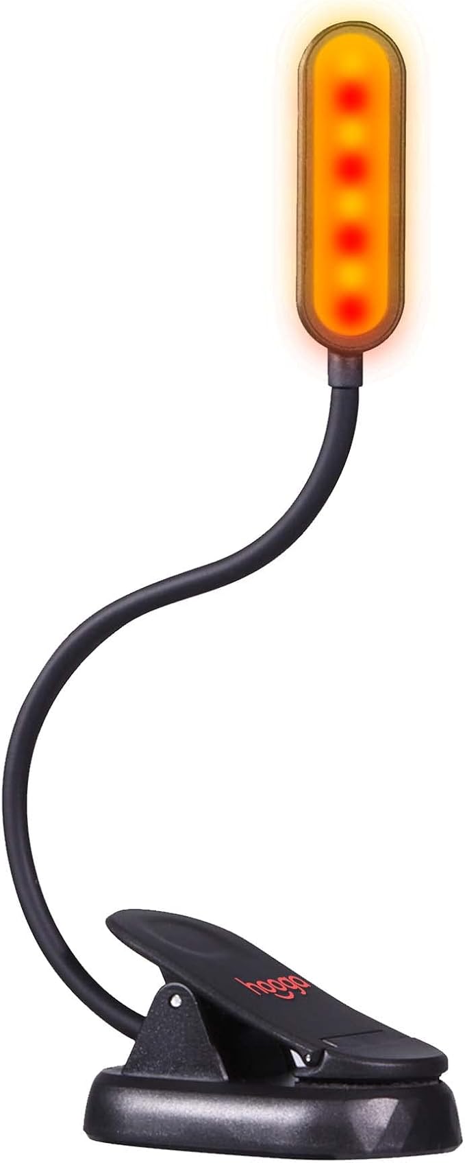 hooga Amber Book Light, Blue Light Blocking - Dual Mode Rechargeable Night Reading Light, 1600K Amber and 625nm Red for Reading in Bed at Night. Gift for Students, Kids, Travel, Study.