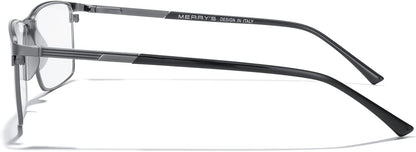 MERRY'S Fashion Blue Light Blocking Glasses - Reading Glasses Metal Frame Spring Hinge Readers for Men Eyeglasses