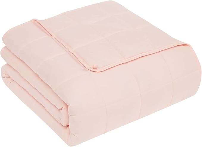 CuteKing Weighted Blanket for Adults(12lbs, 48"x72", Pink) Heavy Blanket for 110-130lbs, Weighted Blanket for Cooling & Heating with Premium Glass Beads, Soft Thick Blanket for Adult All-Season