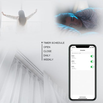 Tuya Smart WIFI Automatic Curtain Opener Track Curtains Switch Robot Remote Control for Alexa Home Single, White