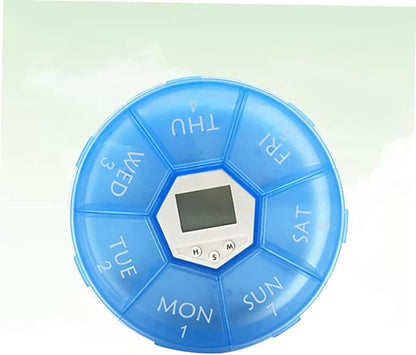 Vaguelly Compartment Pill Dispenser Alarm Clock Portable Medication Organizer for Daily Reminders Electronic Medicine Chest for Patients