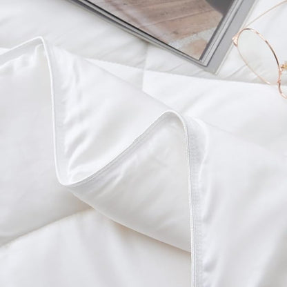 Royal Elite Luxury Cooling Comforter Queen Size, 100% Viscose from Bamboo, Lightweight Breathable Cooling Blanket for Hot Sleepers, Hypoallergenic, 90 * 90 inches, White