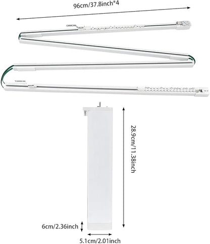 Smart Curtains System, Electric Curtain Track with 4 Slide Rails(38in Per) Motor & Timing Function, Voice App Remote Control Electric Curtain Rod Track for Bedroom, Living Room, Study Etc