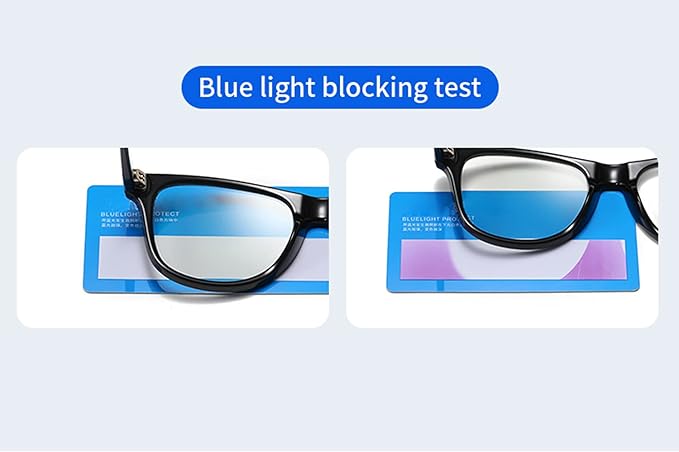Photochromic Day Night Sunglasses Blue Light Blocking Glasses for Men and Women Retro Rectangle Black Frame Photochromic Lens