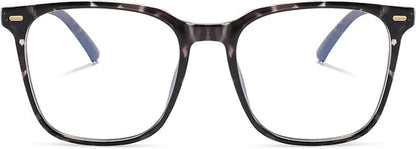 Oversized Square Blue Light Blocking Glasses for Women Men, Anti-Fatigue Computer Monitor Glasses Reduce Eye Strain