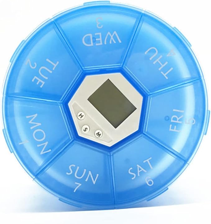 Compartment Pill Organizer Alarm Clock Electronic Medication Reminder for Daily Use Portable Pill Dispenser for Patients Easy Read Days